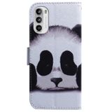 Peňaženkové kožené puzdro COLOURED na Motorola Moto G52 - Panda