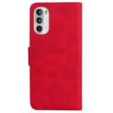 Peňaženkové kožené puzdro SKIN FEEL na Motorola Moto G52 - Červená