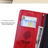 Peňaženkové kožené puzdro EMBOSSED na Honor X8 4G – Červená
