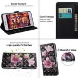 Peňaženkové kožené puzdro 3D Painted Pattern na Motorola Moto E20 / E30 / E40 - Pink Flower