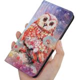 Peňaženkové kožené puzdro 3D Painted Pattern na Motorola Moto E20 / E30 / E40 - Color Owl