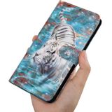 Peňaženkové kožené puzdro 3D Painted Pattern na Motorola Moto E20 / E30 / E40 - Tiger