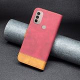 Peňaženkové kožené puzdro Color Matching Skin na Motorola Moto E20 / E30 / E40 - Červená