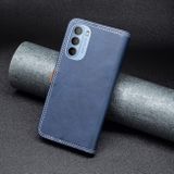 Peňaženkové kožené puzdro Double Sewing na Moto G31/G41 - Modrá