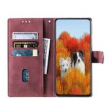 Peňaženkové kožené puzdro SPLICING na Samsung Galaxy A23 5G - Červená