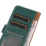 Peňaženkové kožené puzdro LITCHI na Xiaomi 12 Lite – Tmavozelená