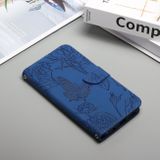 Peňaženkové kožené puzdro BUTTERFLY na Honor X8 4G – Modrá