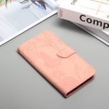 Peňaženkové kožené puzdro BUTTERFLY na iPhone 14 Pro Max - Ružová