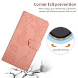 Peňaženkové kožené puzdro BUTTERFLY na iPhone 14 Pro Max - Ružová