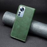 Peňaženkové kožené puzdro Thread na Xiaomi 12 Pro - Zelená