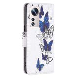 Peňaženkové kožené puzdro LEATHER na Xiaomi 12 Lite – Motýle