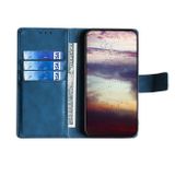 Peňaženkové kožené puzdro Skin Feel Crocodile na Motorola Moto E20 / E30 / E40 - Modrá