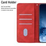 Peňaženkové kožené puzdro EMBOSSED na Xiaomi 12 Lite – Červená
