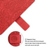 Peňaženkové kožené puzdro EMBOSSED na Xiaomi 12 Lite – Červená