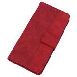 Peňaženkové kožené puzdro GEOMETRIC na iPhone 14 Pro Max - Červená