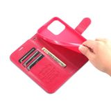 Peňaženkové kožené puzdro AZNS na iPhone 14 Pro - Červená