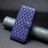 Peňaženkové kožené puzdro Diamond Lattice Wallet na Moto G31/G41 - Modrá