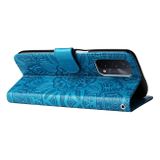 Peňaženkové kožené puzdro SUNFLOWER na Oppo A54 5G - Modrá