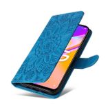 Peňaženkové kožené puzdro SUNFLOWER na Oppo A54 5G - Modrá