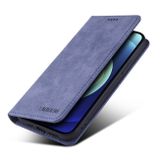 Peňaženkové kožené puzdro TAOKKIM na iPhone 14 Pro Max - Modrá