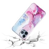 Gumený kryt MARBLE na iPhone 14 Pro - Ružovomodrá
