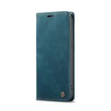 Peňaženkové kožené puzdro CaseMe na iPhone 14 Pro - Modrá