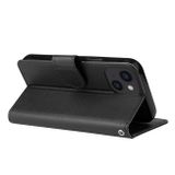 Peňaženkové kožené puzdro Multifunctional na iPhone 14 - Čierna