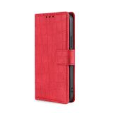 Peňaženkové kožené puzdro CROCODILE na iPhone 14 - Červená