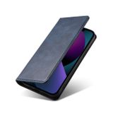 Peňaženkové kožené puzdro CALF na iPhone 14 Plus - Modrá