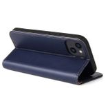 Peňaženkové kožené puzdro FIERRE SHANN na iPhone 14 Plus - Modrá