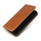 Peňaženkové kožené puzdro FIERRE SHANN na iPhone 14 Plus - Hnedá