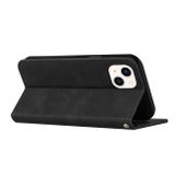 Peňaženkové kožené puzdro S-TYPE na iPhone 14 - Čierna