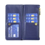 Peňaženkové kožené puzdro Lattice na Samsung Galaxy Z Fold4 - Modrá