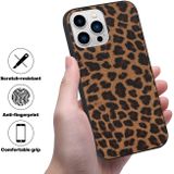 Kožený kryt na iPhone 14 Pro - Yellow Leopard Texture