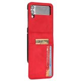Peňaženkové kožené puzdro External na Samsung Galaxy Z Flip4 - Červená
