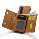Peňaženkové kožené puzdro DG.MING Multi na Samsung Galaxy Z Fold4 - Hnedá
