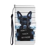 Peňaženkové kožené puzdro na Samsung Galaxy A22 5G - Black dog