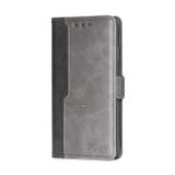 Peňaženkové kožené puzdro Contrast na Motorola Edge 30 Ultra - Čierna a šedá