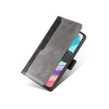 Peňaženkové kožené puzdro Contrast na Motorola Edge 30 Ultra - Čierna a šedá