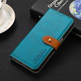Peňaženkové kožené puzdro KHAZNEH na Motorola Edge 30 Ultra - Modrá