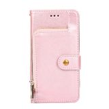 Peňaženkové kožené puzdro Zipper Bag na Motorola Edge 30 Ultra - Ružové zlato