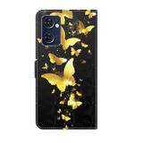 Peňaženkové 3D puzdro na Oppo Reno 7 5G - Gold Butterfly