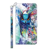 Peňaženkové 3D puzdro na Oppo Reno 7 5G - Watercolor Owl