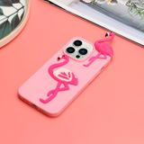 Gumený 3D kryt na iPhone 14 Pro Max - Flamingo