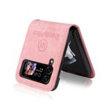 Kožený kryt BETOPNICE Buckle na Samsung Galaxy Z Flip4 - Ružová