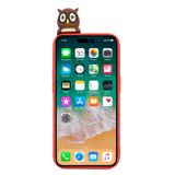 Gumený 3D kryt na iPhone 14 Pro Max - Red Owl