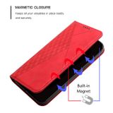 Peňaženkové kožené puzdro Splicing na Motorola Edge 30 - Červená