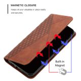 Peňaženkové kožené puzdro Splicing na Motorola Edge 30 Ultra - Hnedá