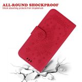 Peňaženkové kožené puzdro Butterfly Rose na Motorola Edge 30 Neo - Červená