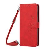Peňaženkové kožené puzdro HEART na Xiaomi 12 Lite – Červená